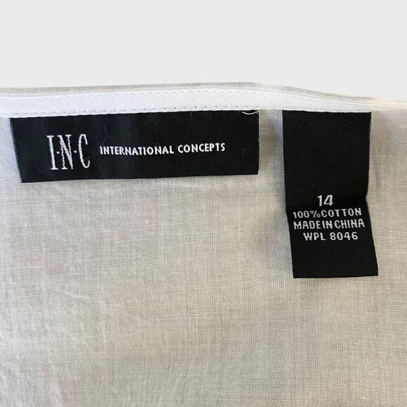 INC International Concepts Boho V-Neck Blouse Women's 14 Dot Print Bell Sleeves - Picture 8 of 10